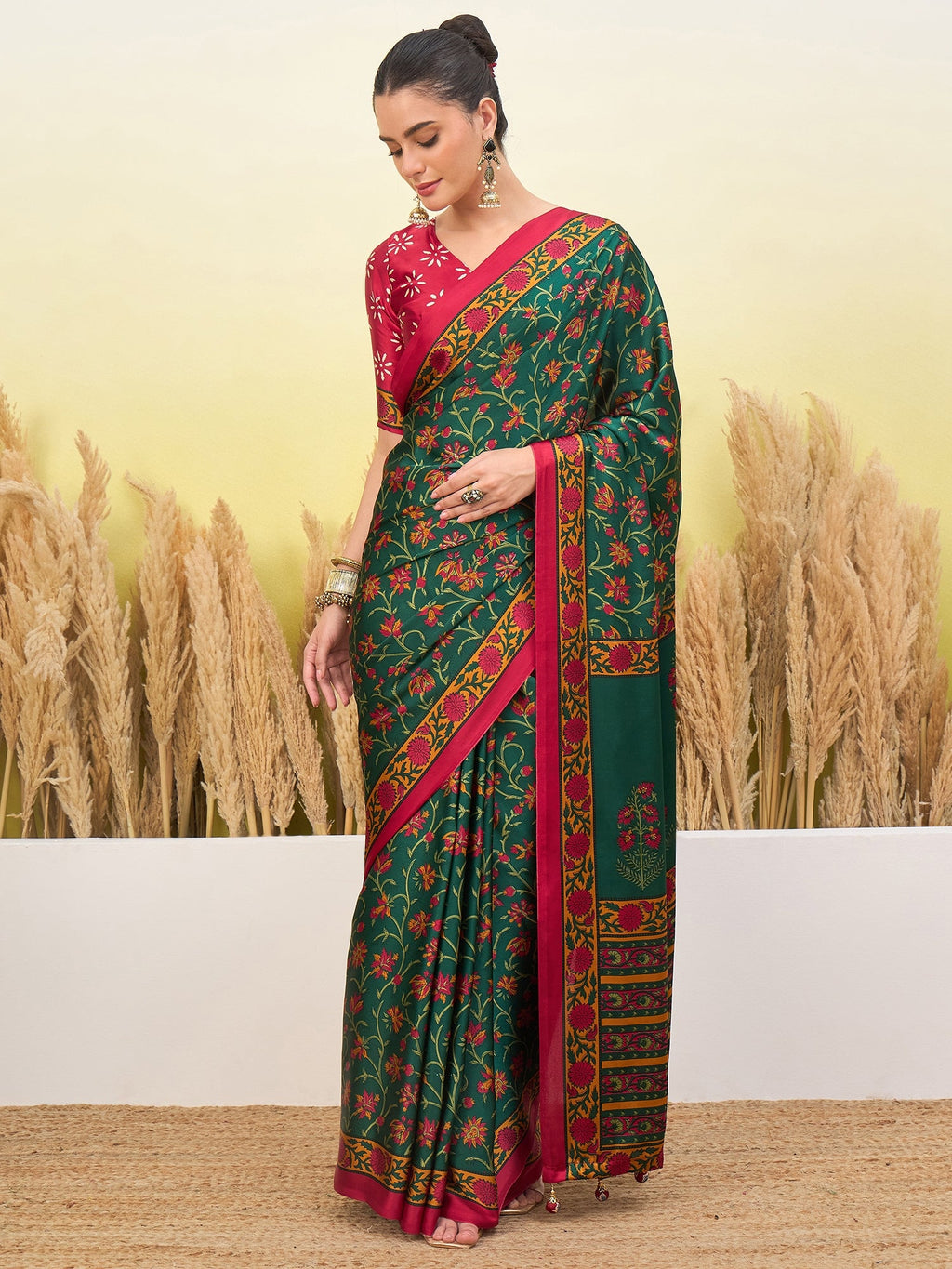 Vedanshi Classic Semi Modal Saree for Traditional Functions ClothsVilla