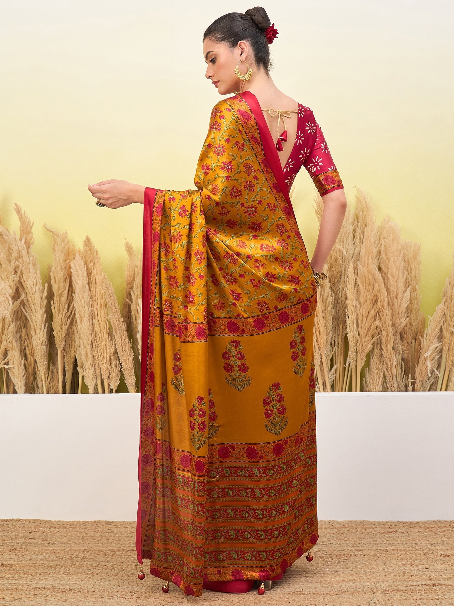 Vedanshi Classic Semi Modal Saree for Traditional Functions ClothsVilla