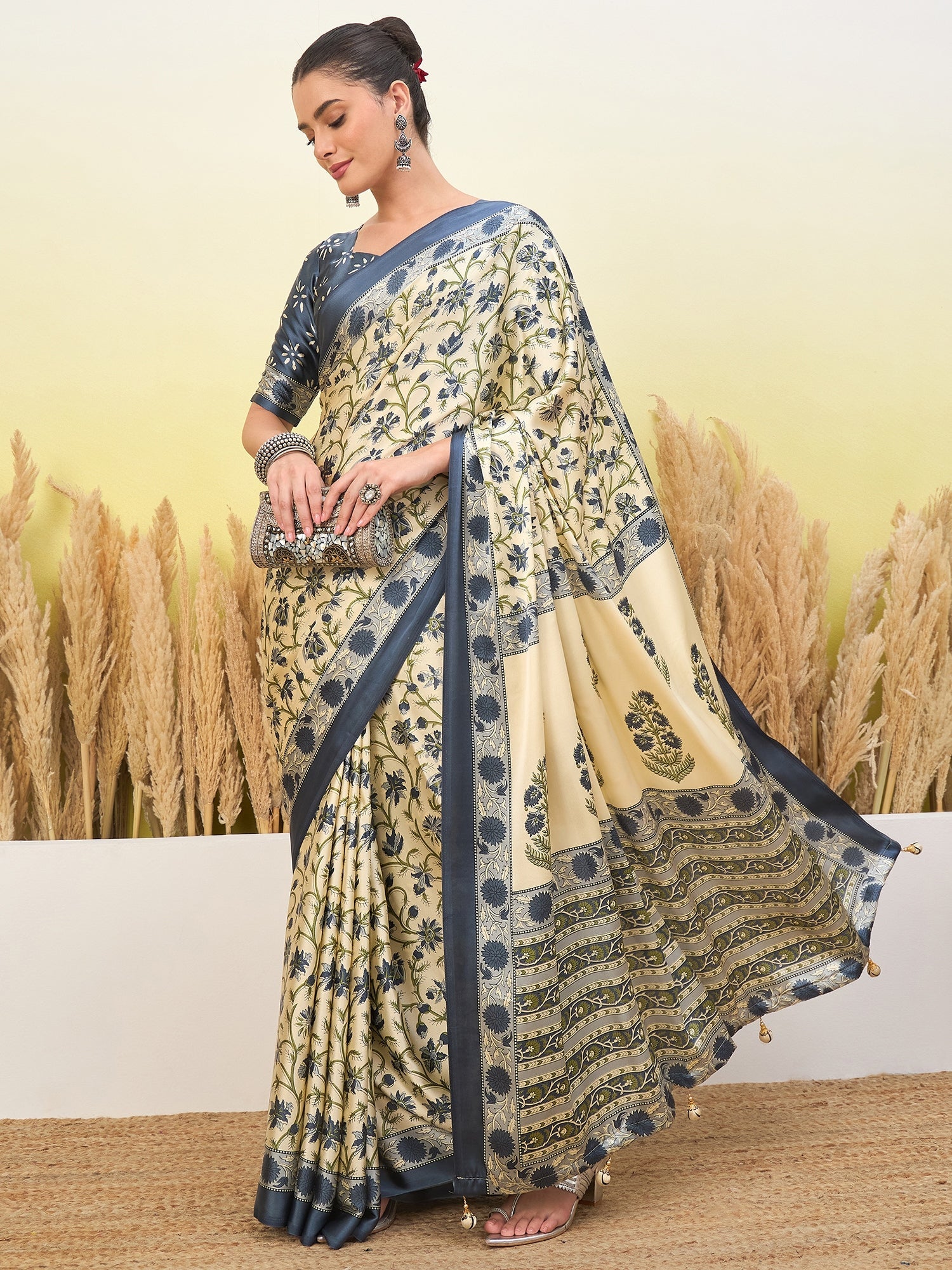 Vedanshi Classic Semi Modal Saree for Traditional Functions ClothsVilla