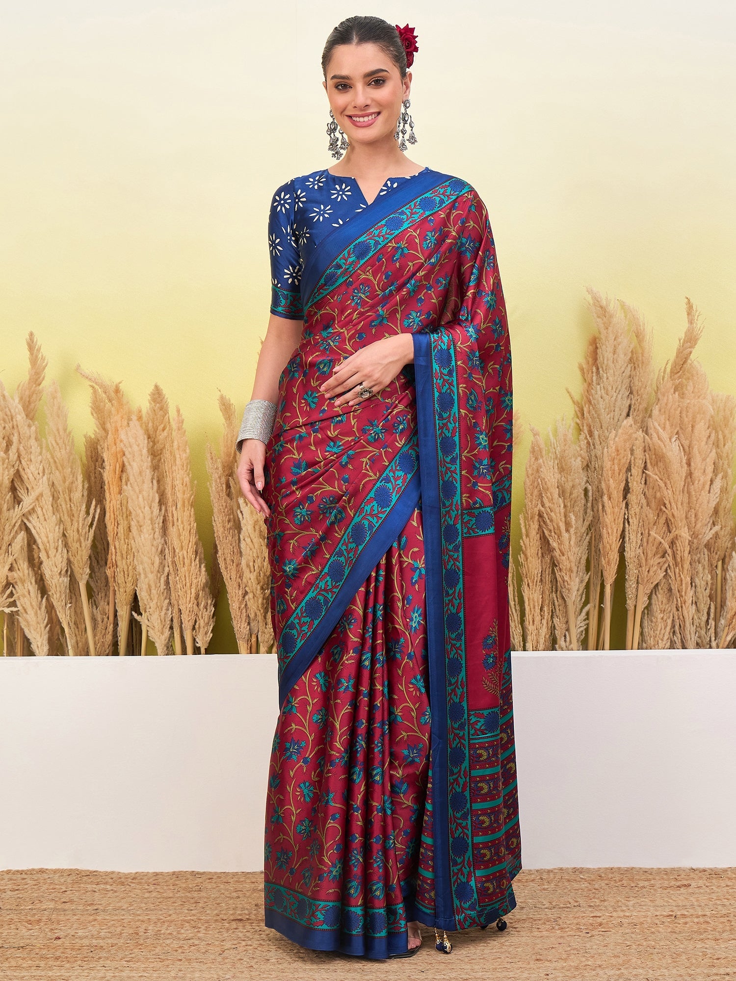 Vedanshi Classic Semi Modal Saree for Traditional Functions ClothsVilla