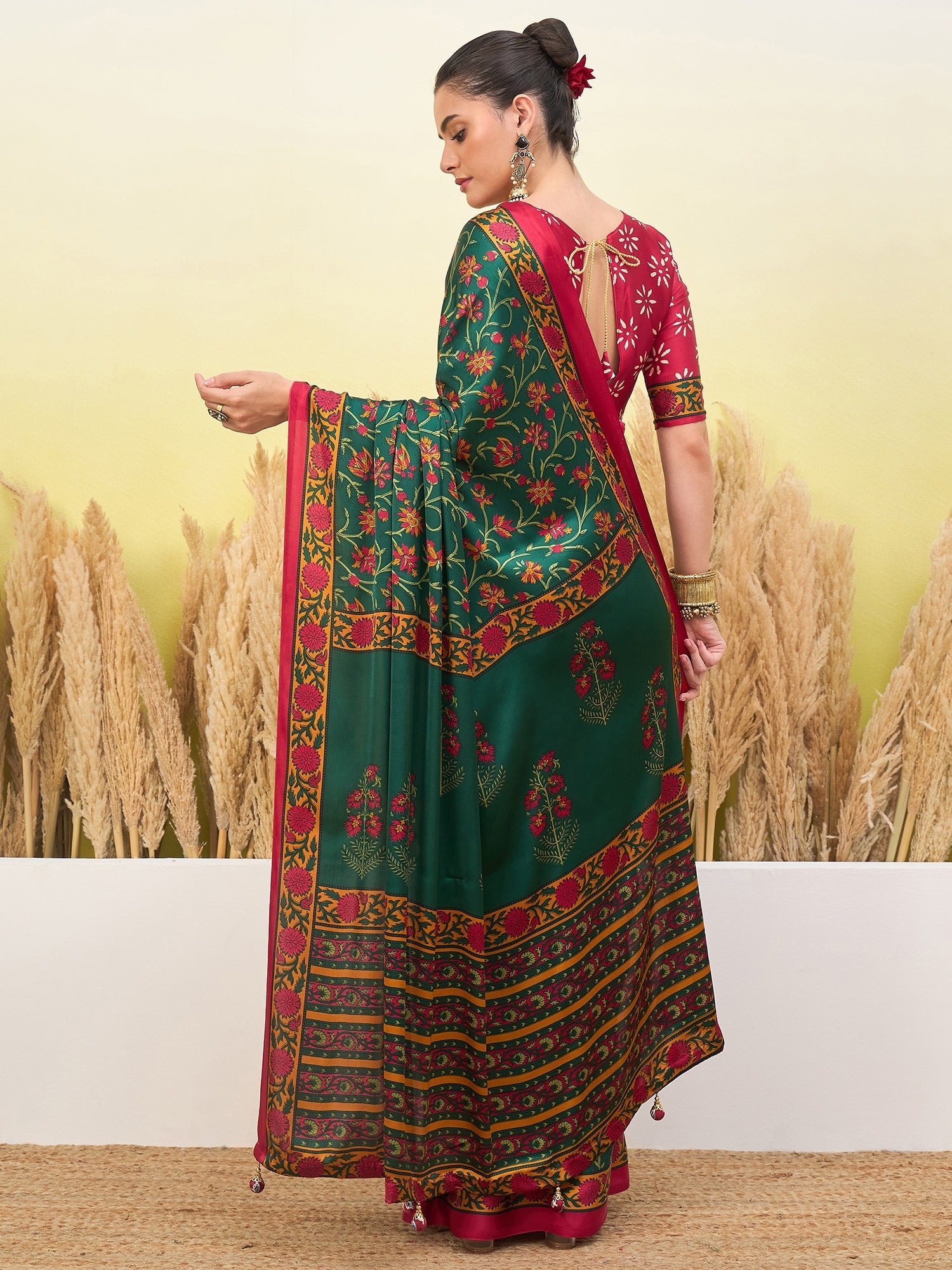 Vedanshi Classic Semi Modal Saree for Traditional Functions ClothsVilla