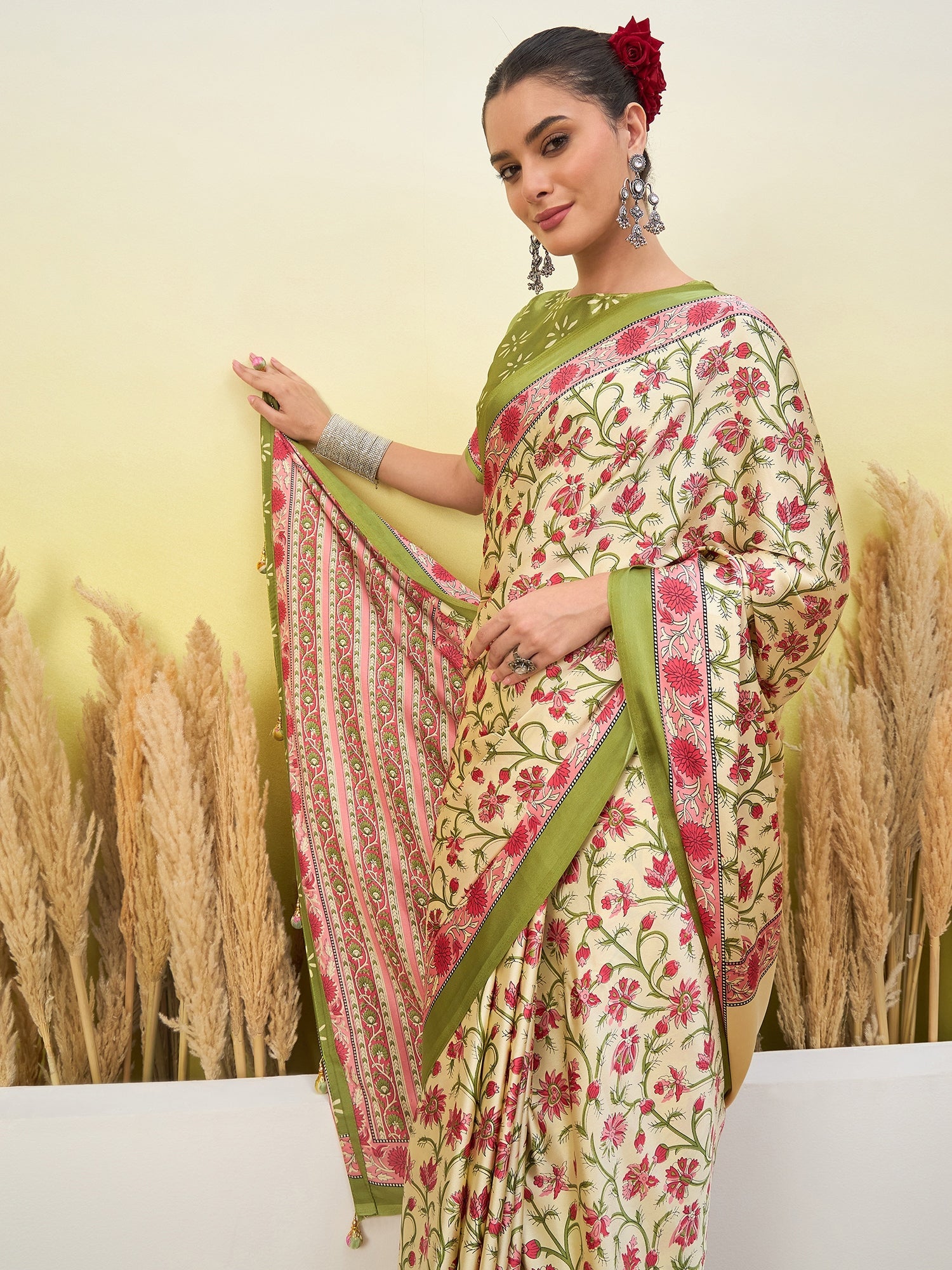 Vedanshi Classic Semi Modal Saree for Traditional Functions ClothsVilla
