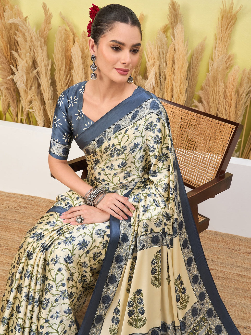Vedanshi Classic Semi Modal Saree for Traditional Functions ClothsVilla