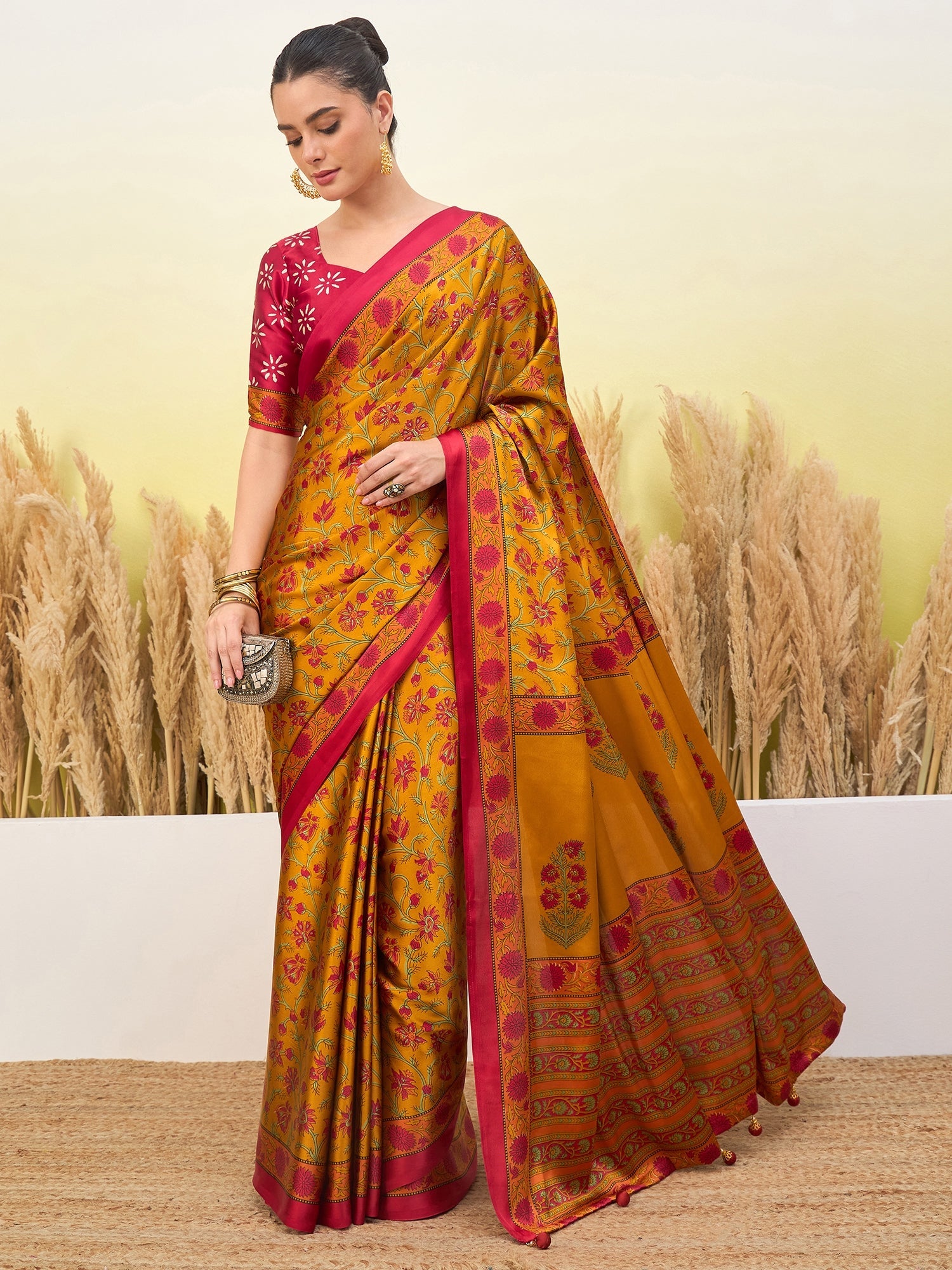 Vedanshi Classic Semi Modal Saree for Traditional Functions ClothsVilla