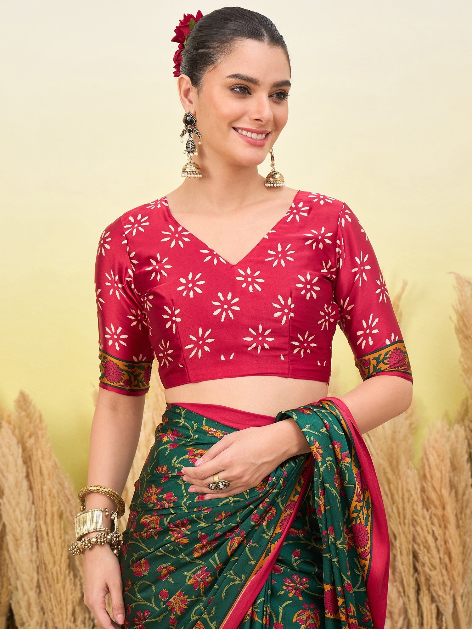 Vedanshi Classic Semi Modal Saree for Traditional Functions ClothsVilla