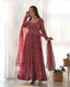 Venetian Red Dazzling Fox Georgette Kalamkari Anarkali Set for Festivities & Weddings ClothsVilla
