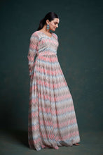 Load image into Gallery viewer, Vibrant Multi-Colored Georgette Dress with Elegant Prints ClothsVilla