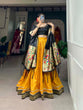 Load image into Gallery viewer, Vichitra Silk Mustard Lehenga Choli Set with Paithani Lace ClothsVilla