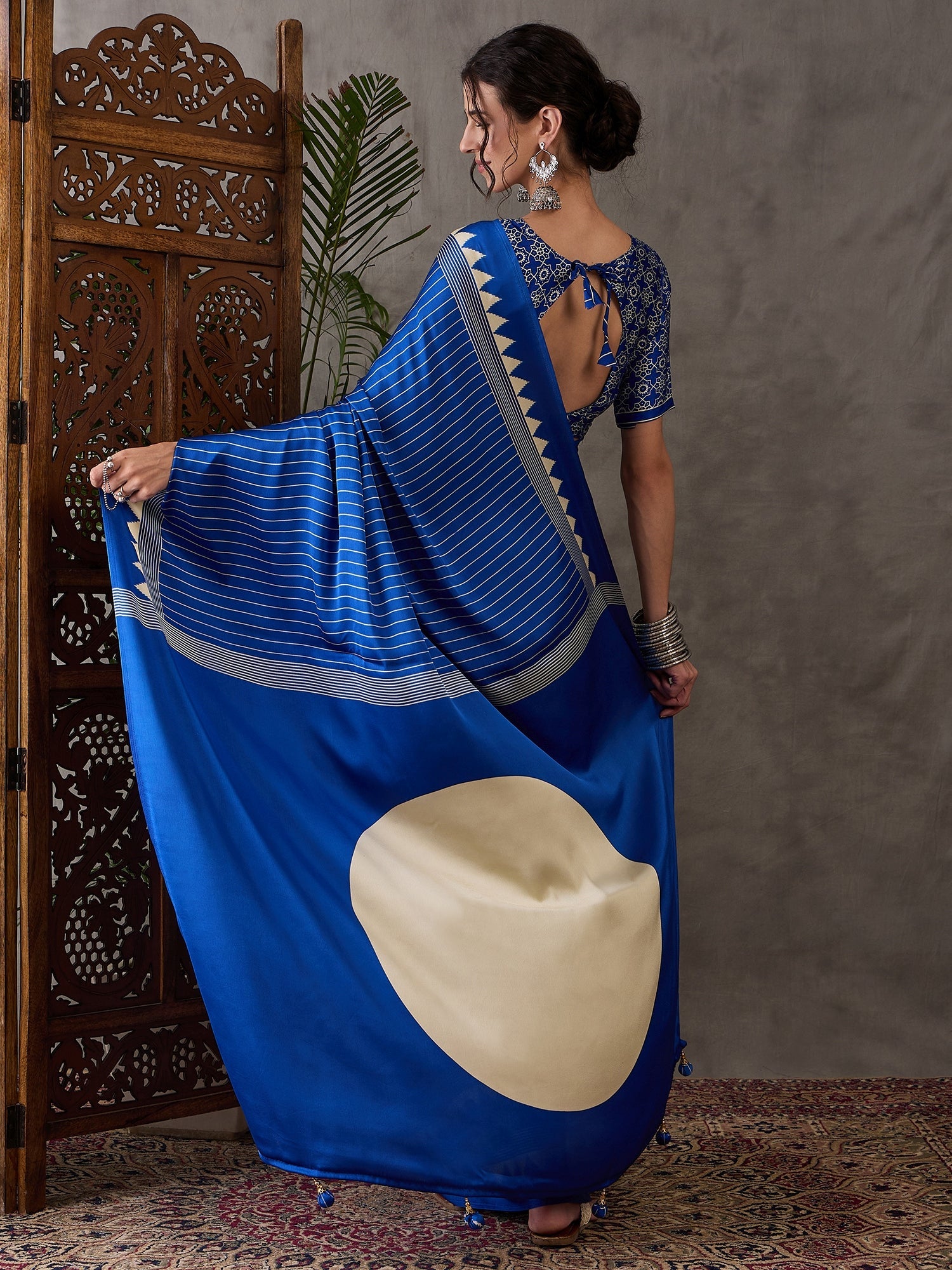 Vihana Graceful Semi Modal Saree for Ethnic Celebrations ClothsVilla