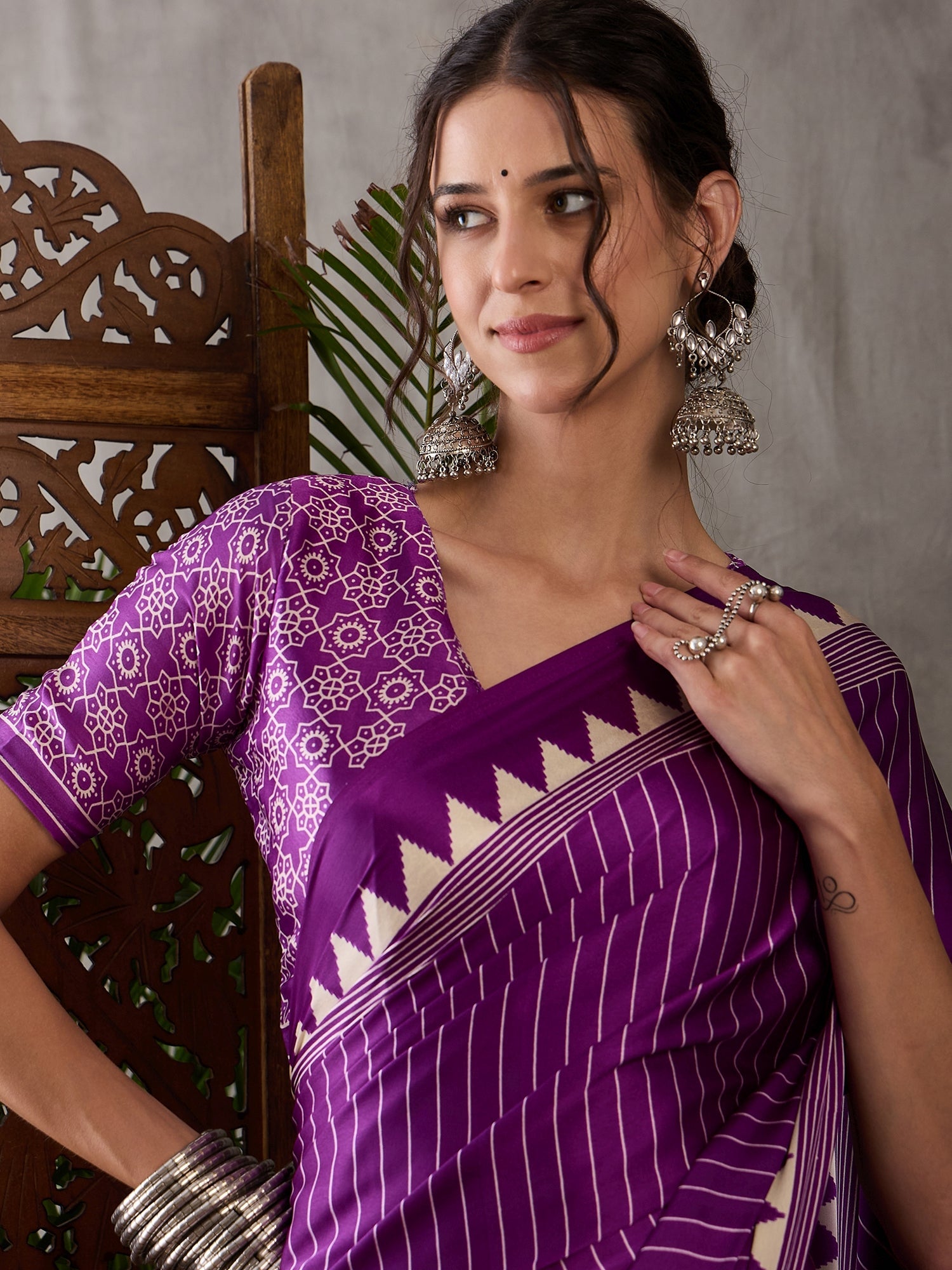 Vihana Graceful Semi Modal Saree for Ethnic Celebrations ClothsVilla