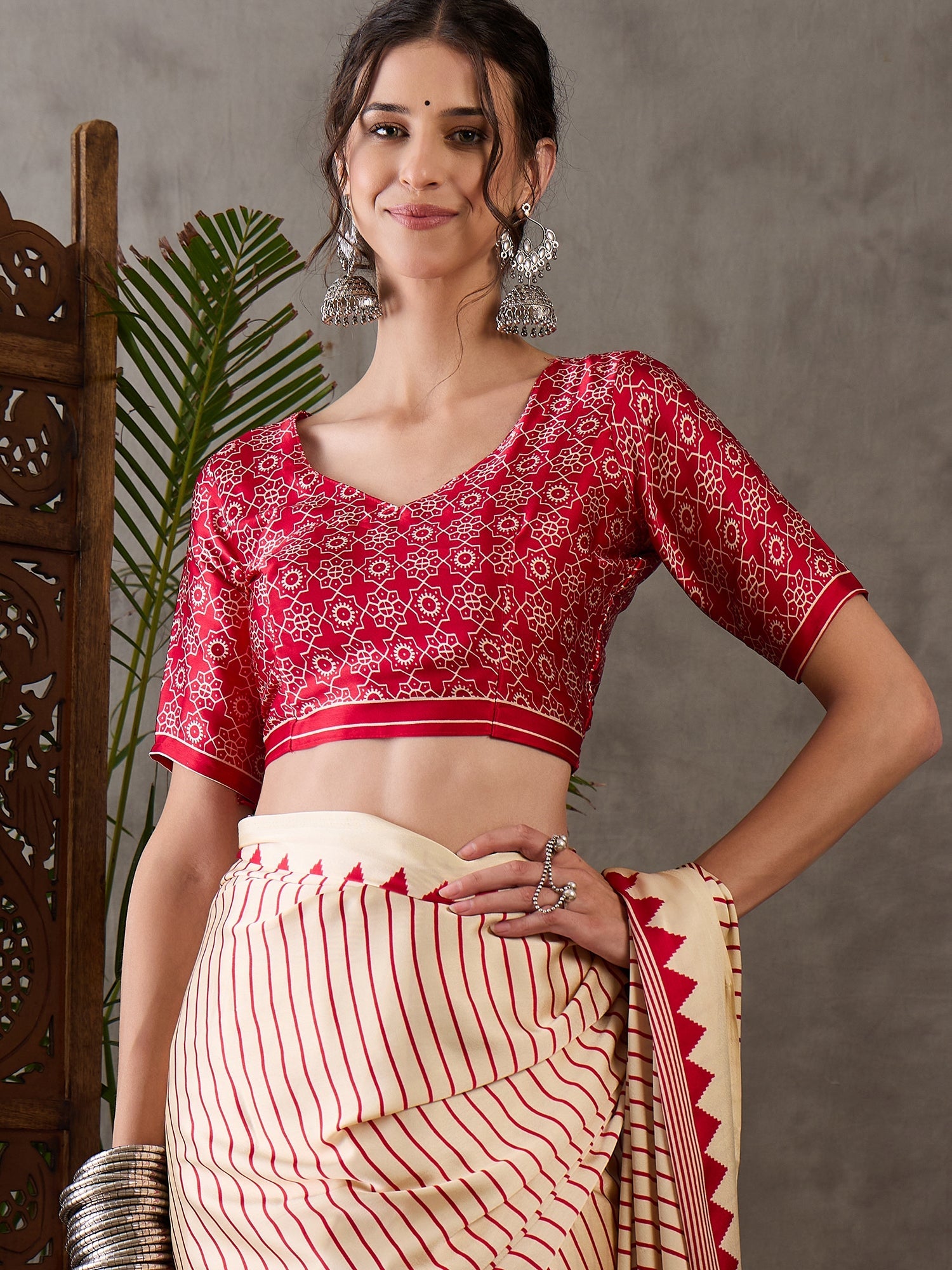 Vihana Graceful Semi Modal Saree for Ethnic Celebrations ClothsVilla