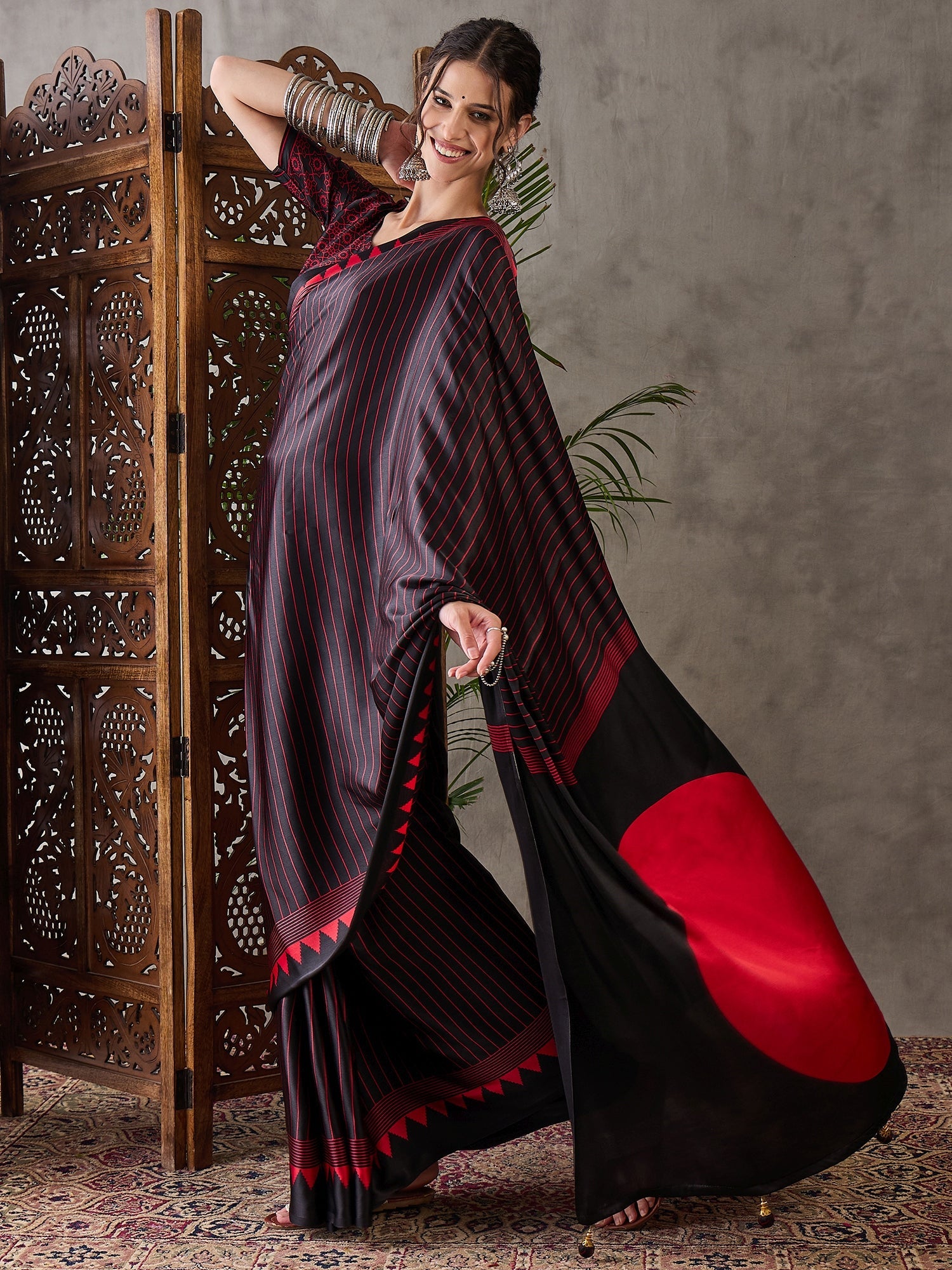 Vihana Graceful Semi Modal Saree for Ethnic Celebrations ClothsVilla
