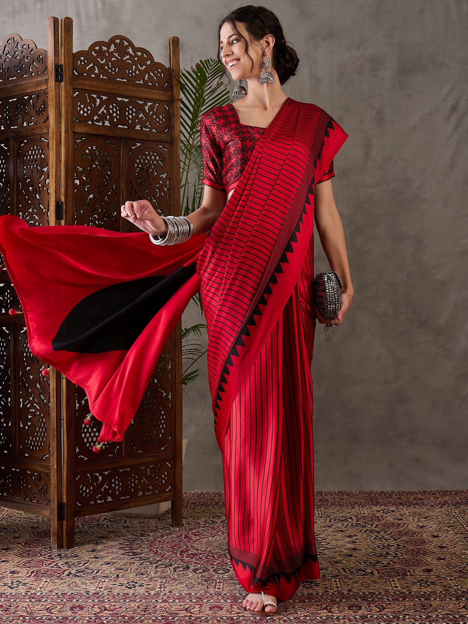Vihana Graceful Semi Modal Saree for Ethnic Celebrations ClothsVilla