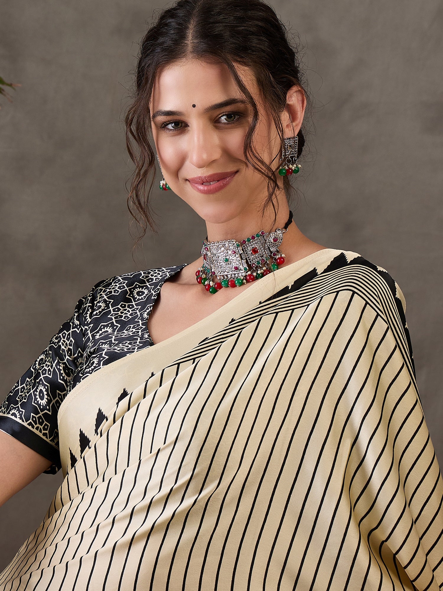 Vihana Graceful Semi Modal Saree for Ethnic Celebrations ClothsVilla