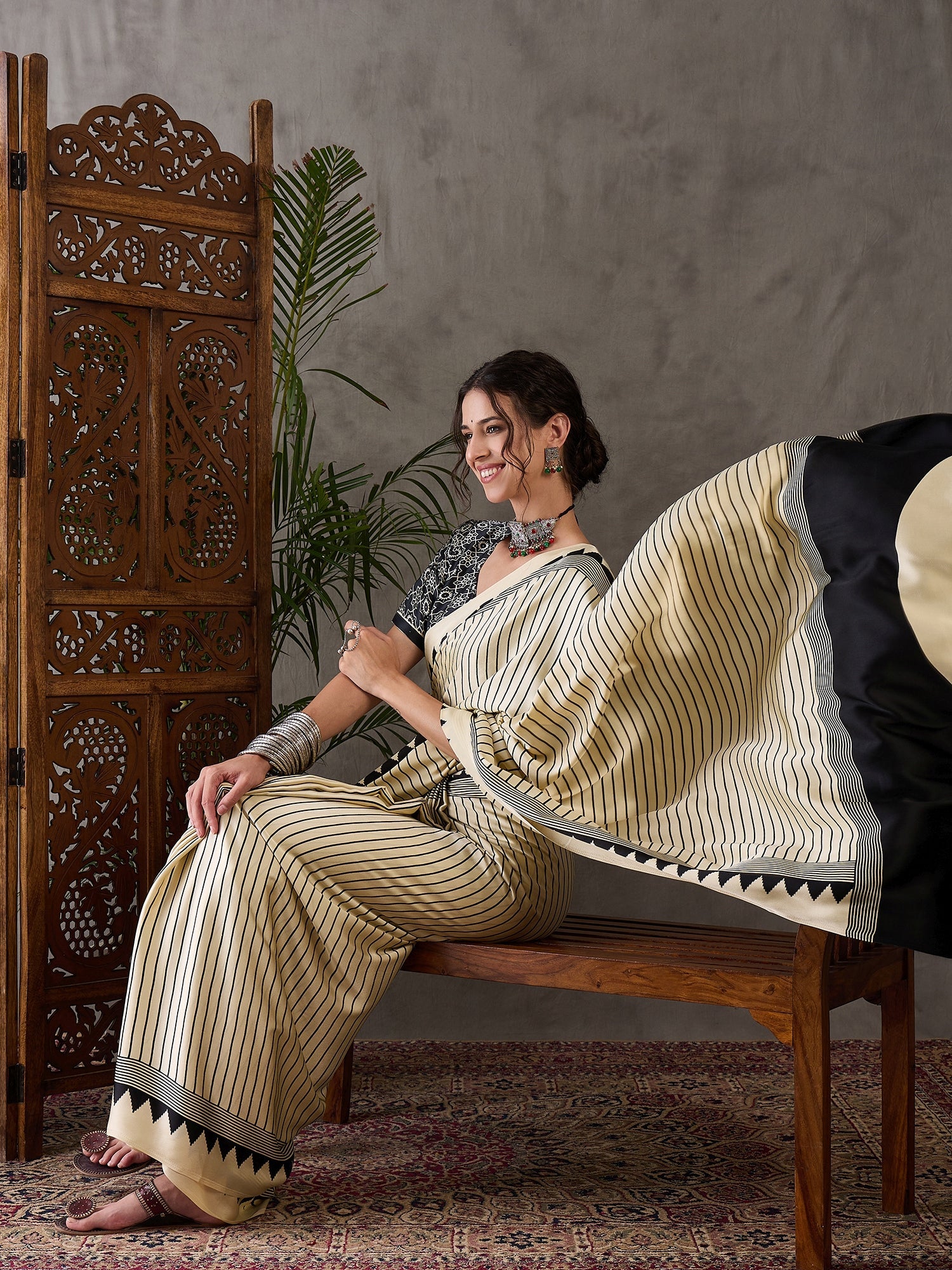 Vihana Graceful Semi Modal Saree for Ethnic Celebrations ClothsVilla