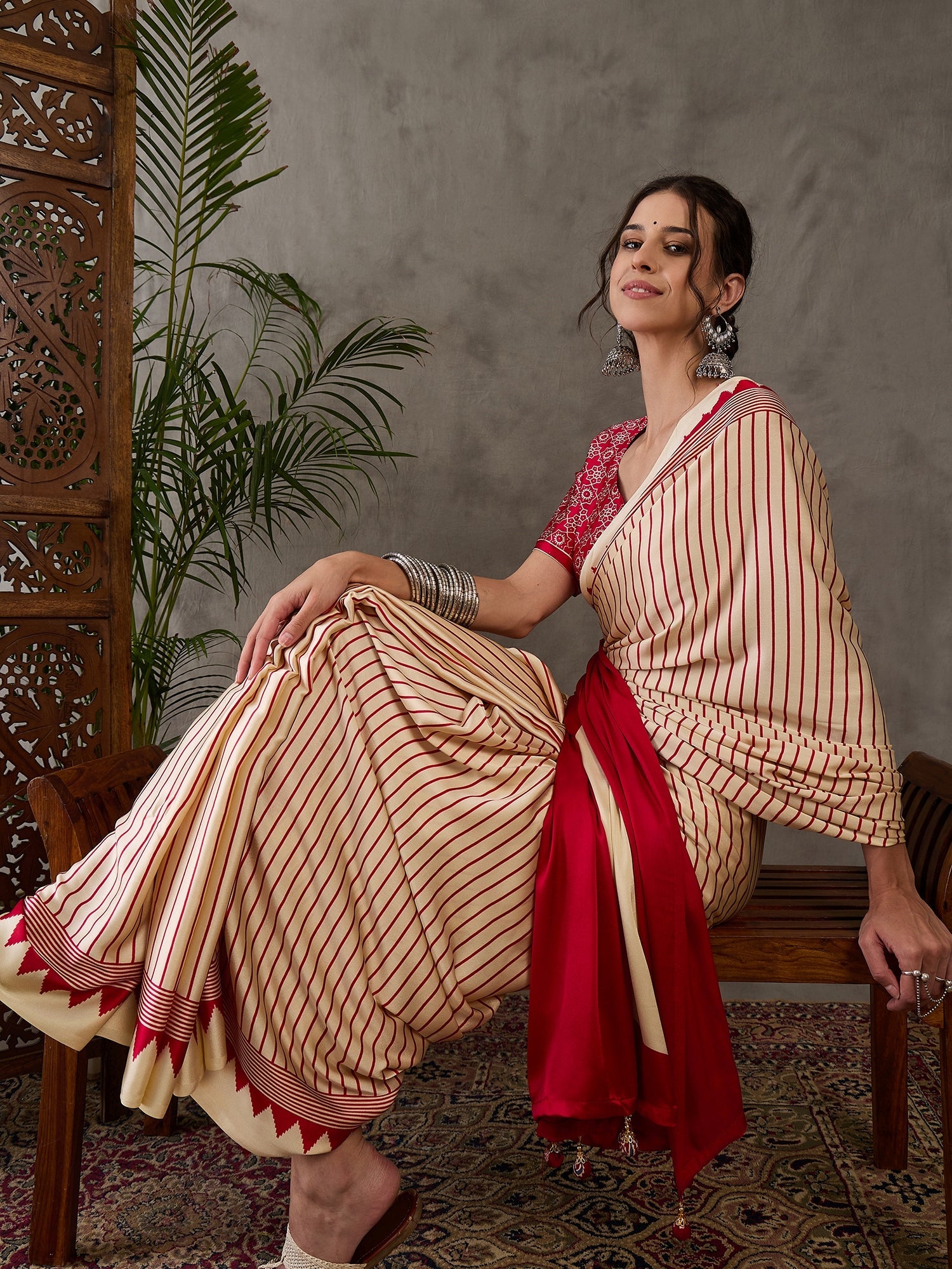 Vihana Graceful Semi Modal Saree for Ethnic Celebrations ClothsVilla