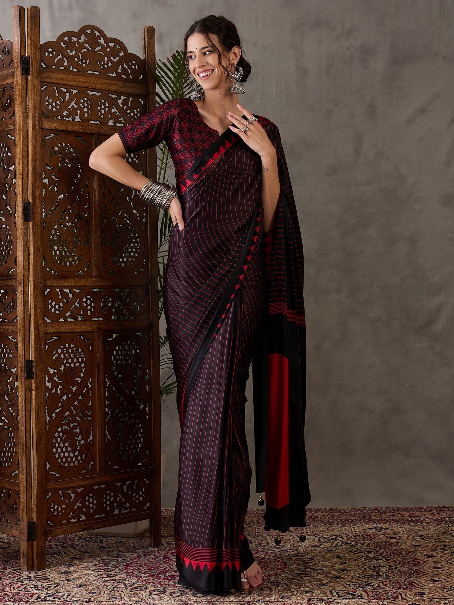 Vihana Graceful Semi Modal Saree for Ethnic Celebrations ClothsVilla