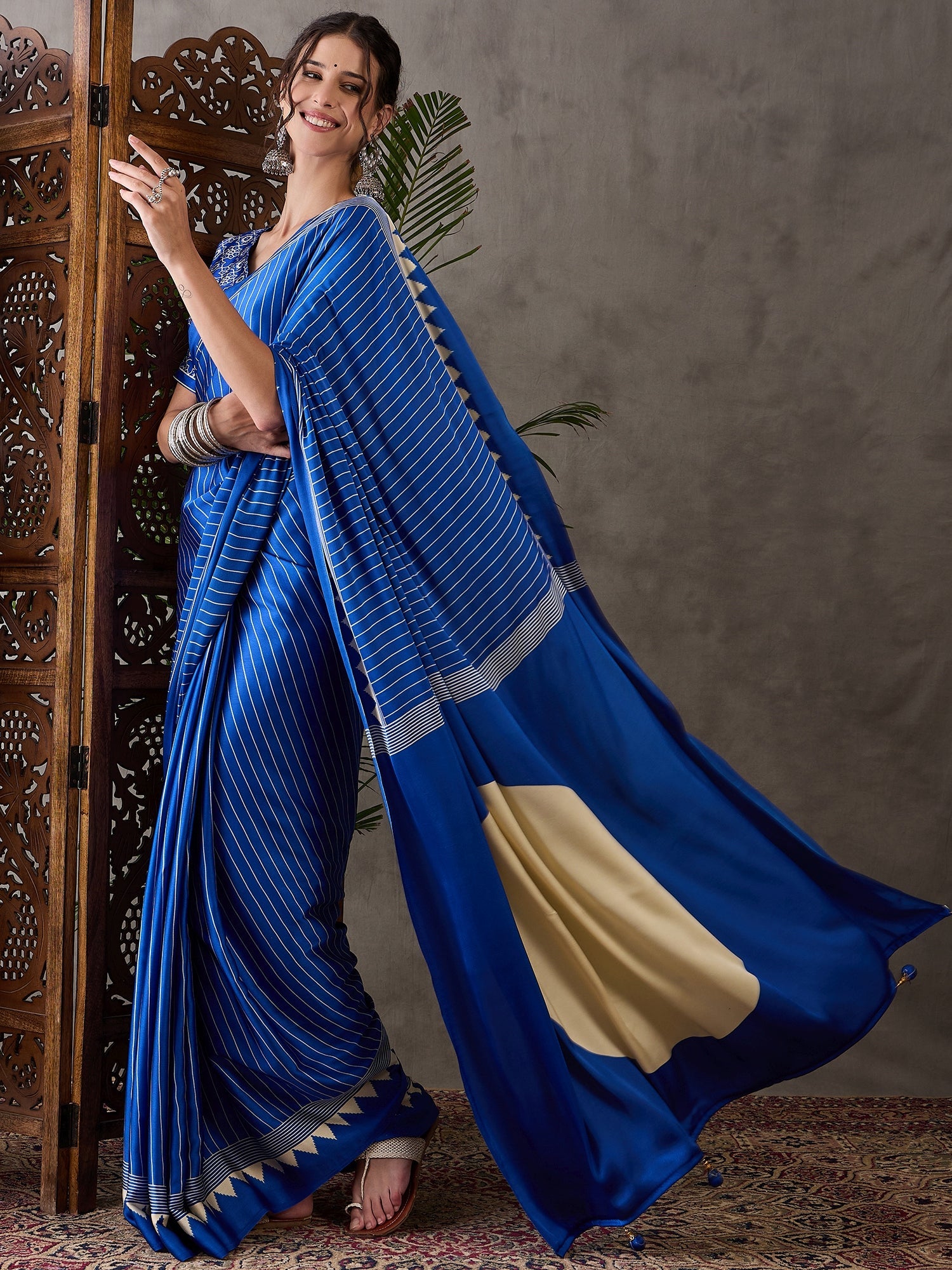 Vihana Graceful Semi Modal Saree for Ethnic Celebrations ClothsVilla