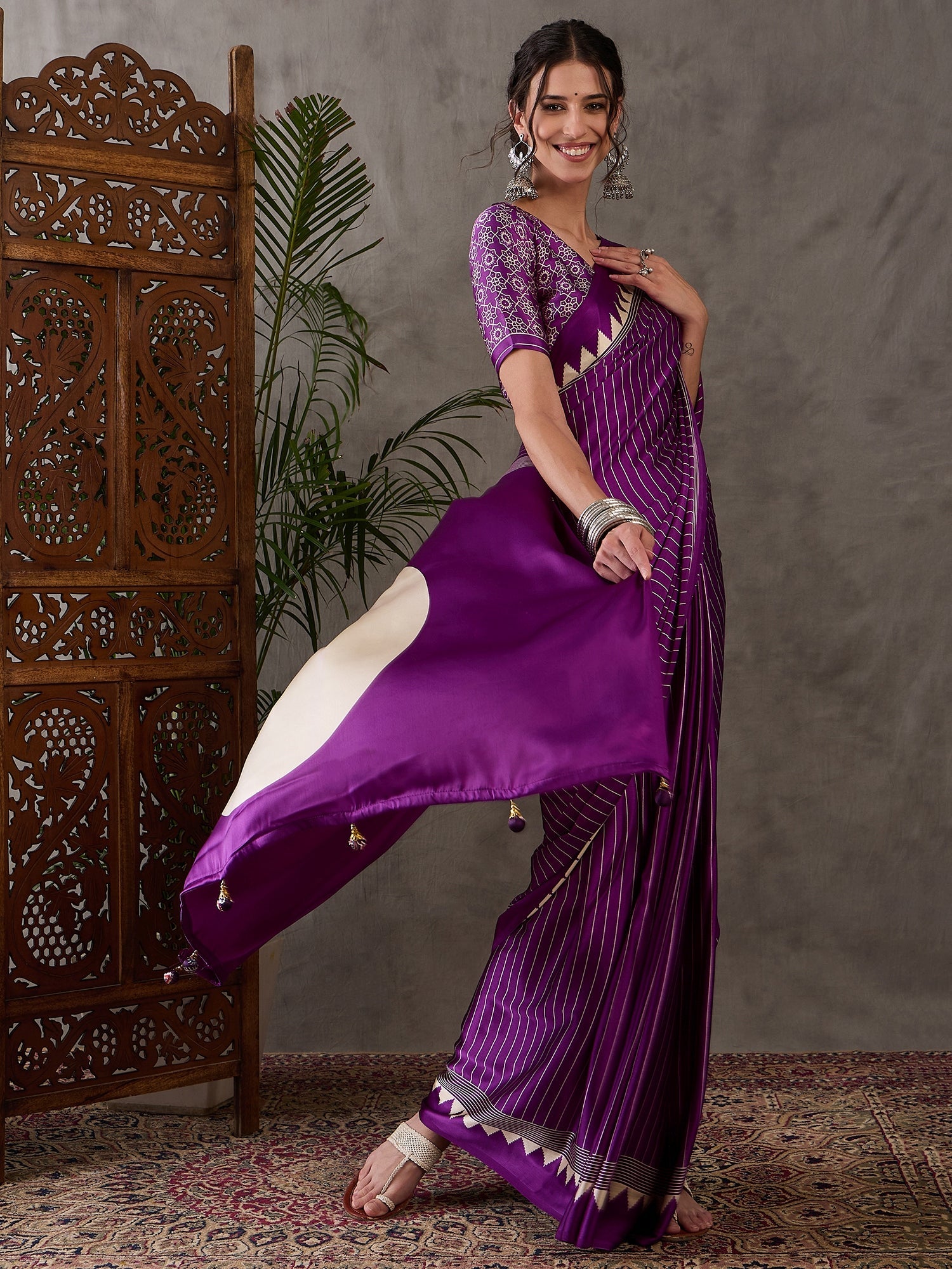 Vihana Graceful Semi Modal Saree for Ethnic Celebrations ClothsVilla