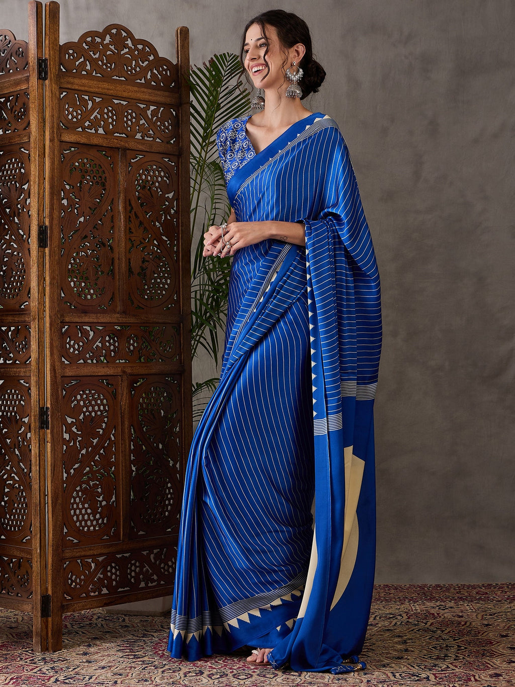 Vihana Graceful Semi Modal Saree for Ethnic Celebrations ClothsVilla