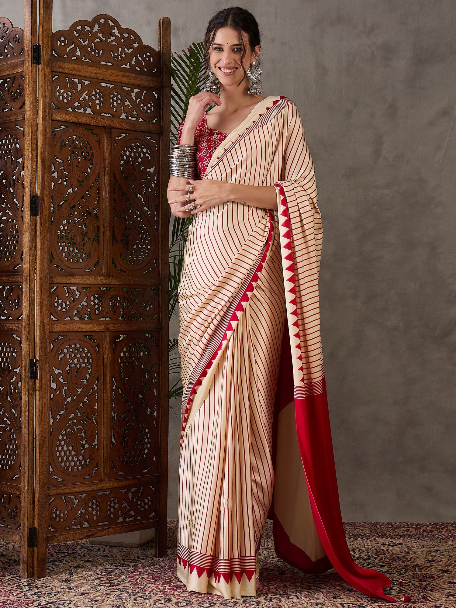 Vihana Graceful Semi Modal Saree for Ethnic Celebrations ClothsVilla