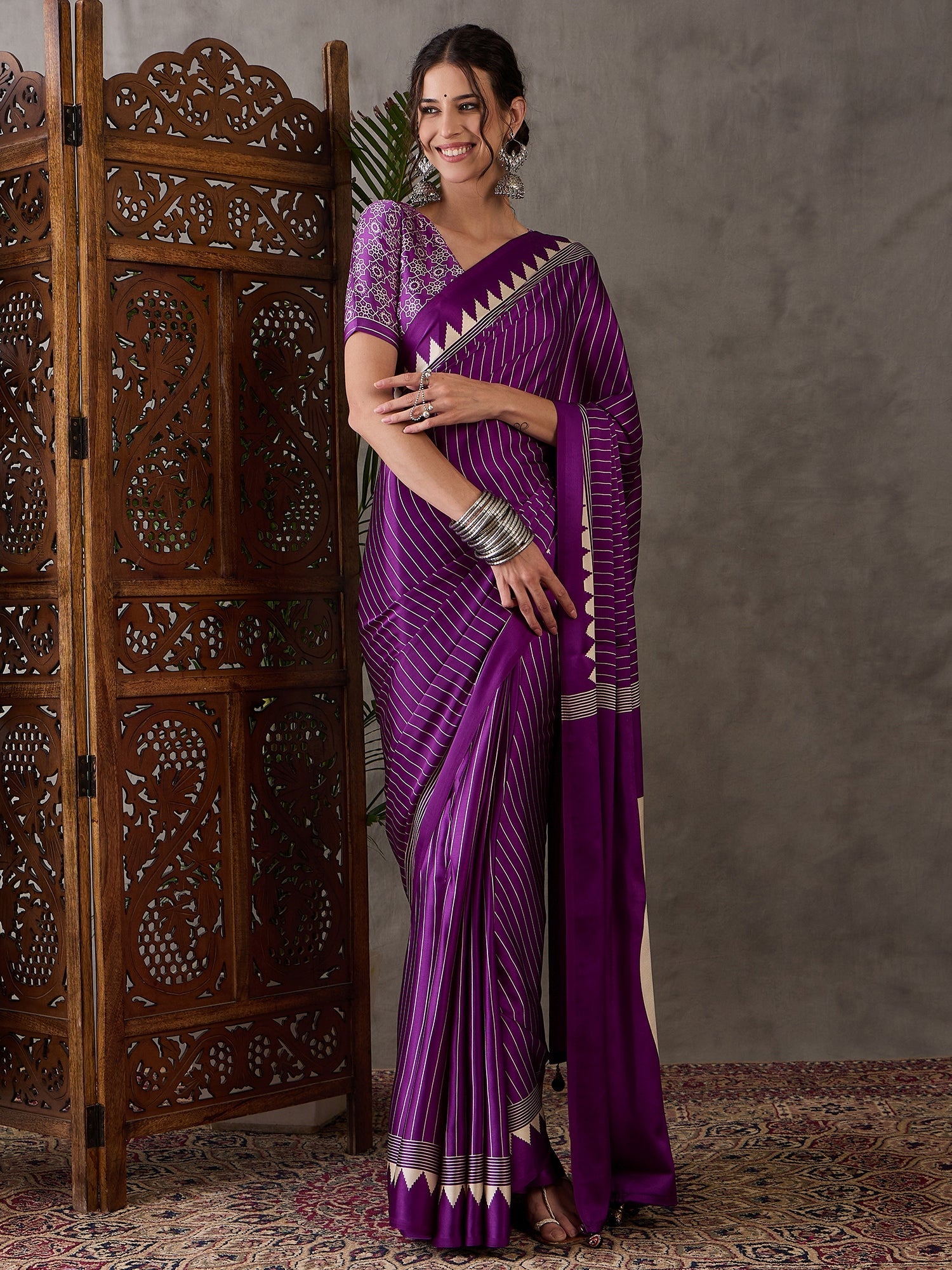 Vihana Graceful Semi Modal Saree for Ethnic Celebrations ClothsVilla