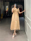 Vintage Cream Polka Dot Georgette Long Frock ClothsVilla