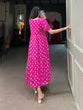 Load image into Gallery viewer, Vintage Pink Polka Dot Georgette Long Frock ClothsVilla