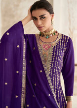 Load image into Gallery viewer, Violet Color Breathtaking Beauty Embroidered Chinon Kurta Set with Dupatta ClothsVilla