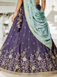 Load image into Gallery viewer, Violet Elegant Chiffon Embroidered Lehenga Set with Dupatta &amp; Blouse ClothsVilla
