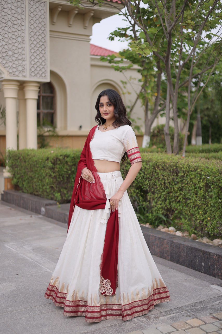 Viscose Jacquard Designer Lehenga Choli Clothsvilla