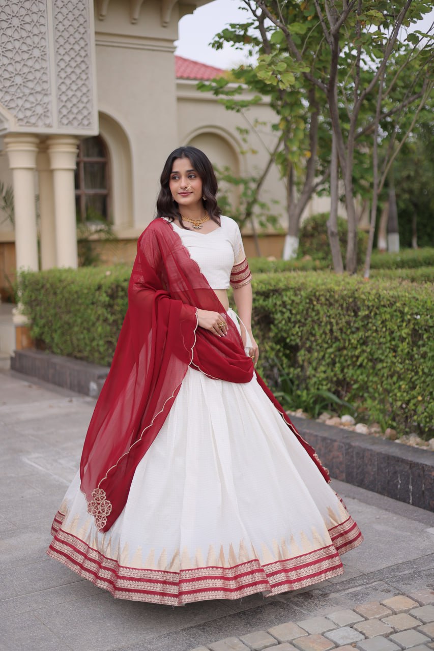 Viscose Jacquard Designer Lehenga Choli Clothsvilla