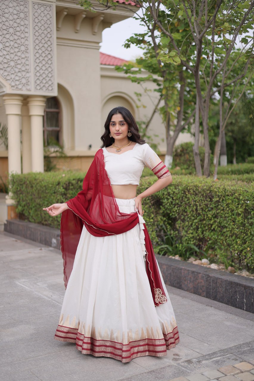 Viscose Jacquard Designer Lehenga Choli Clothsvilla
