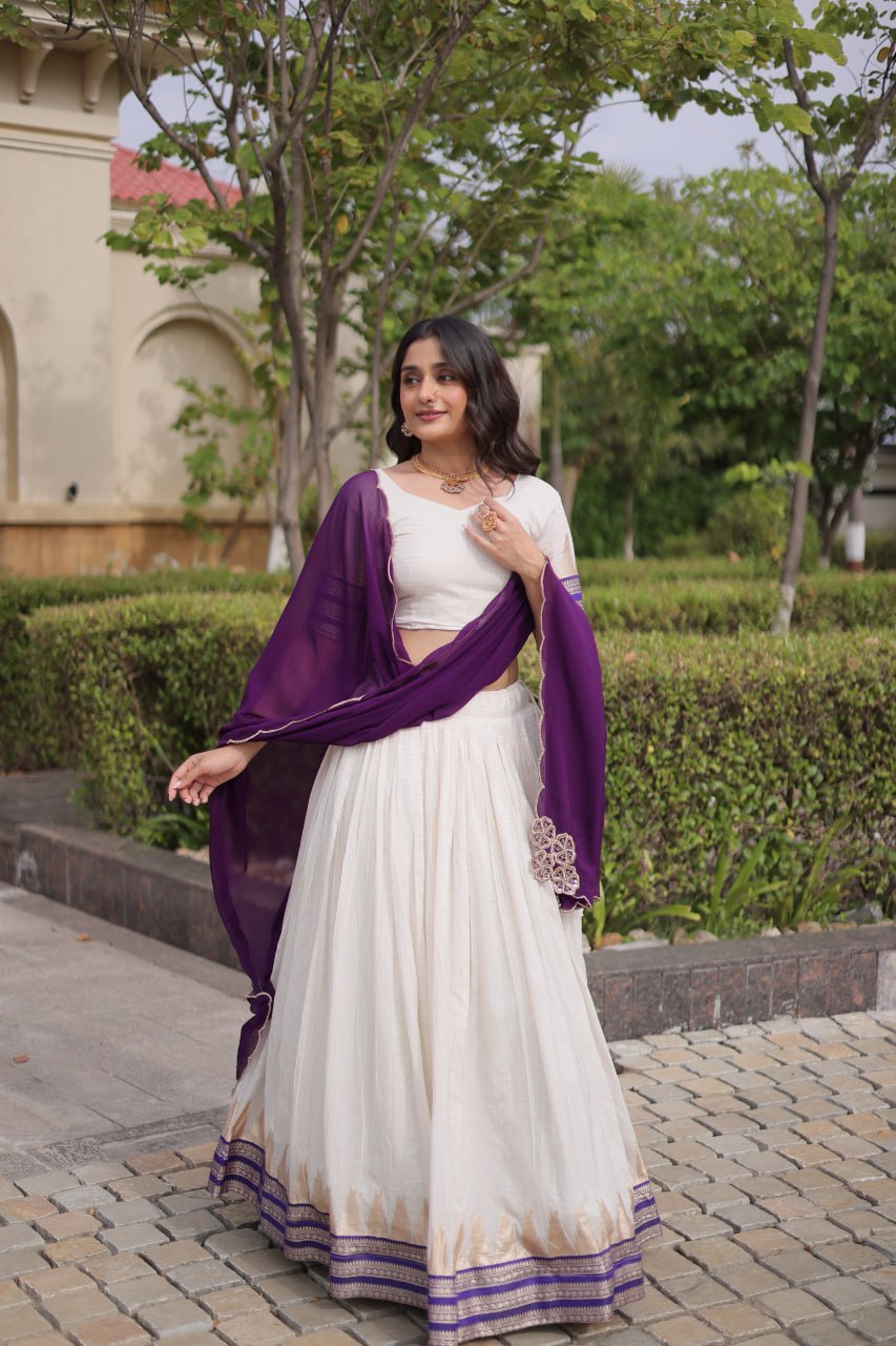 Viscose Jacquard Designer Lehenga Choli Clothsvilla