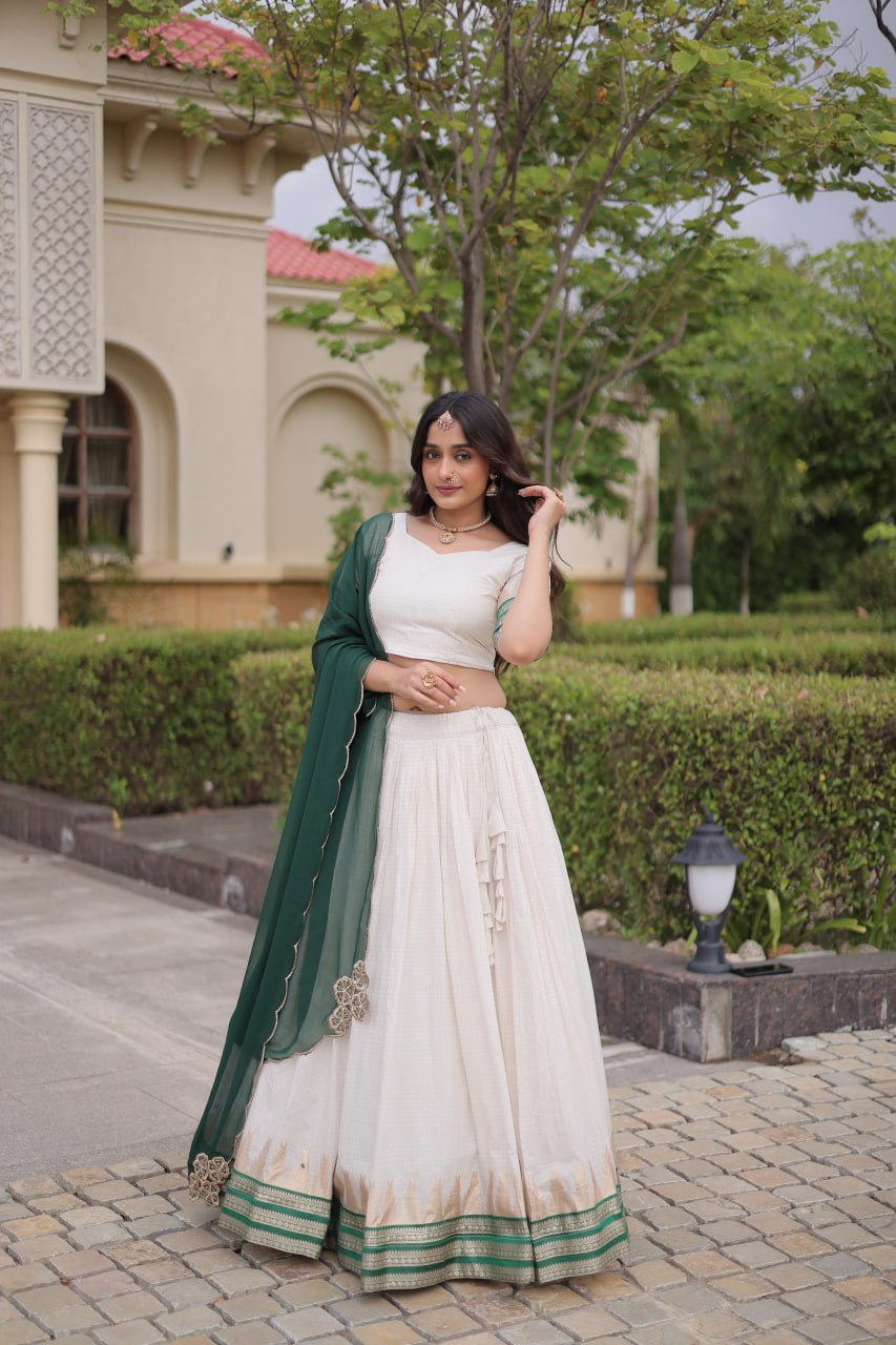 Viscose Jacquard Designer Lehenga Choli Clothsvilla