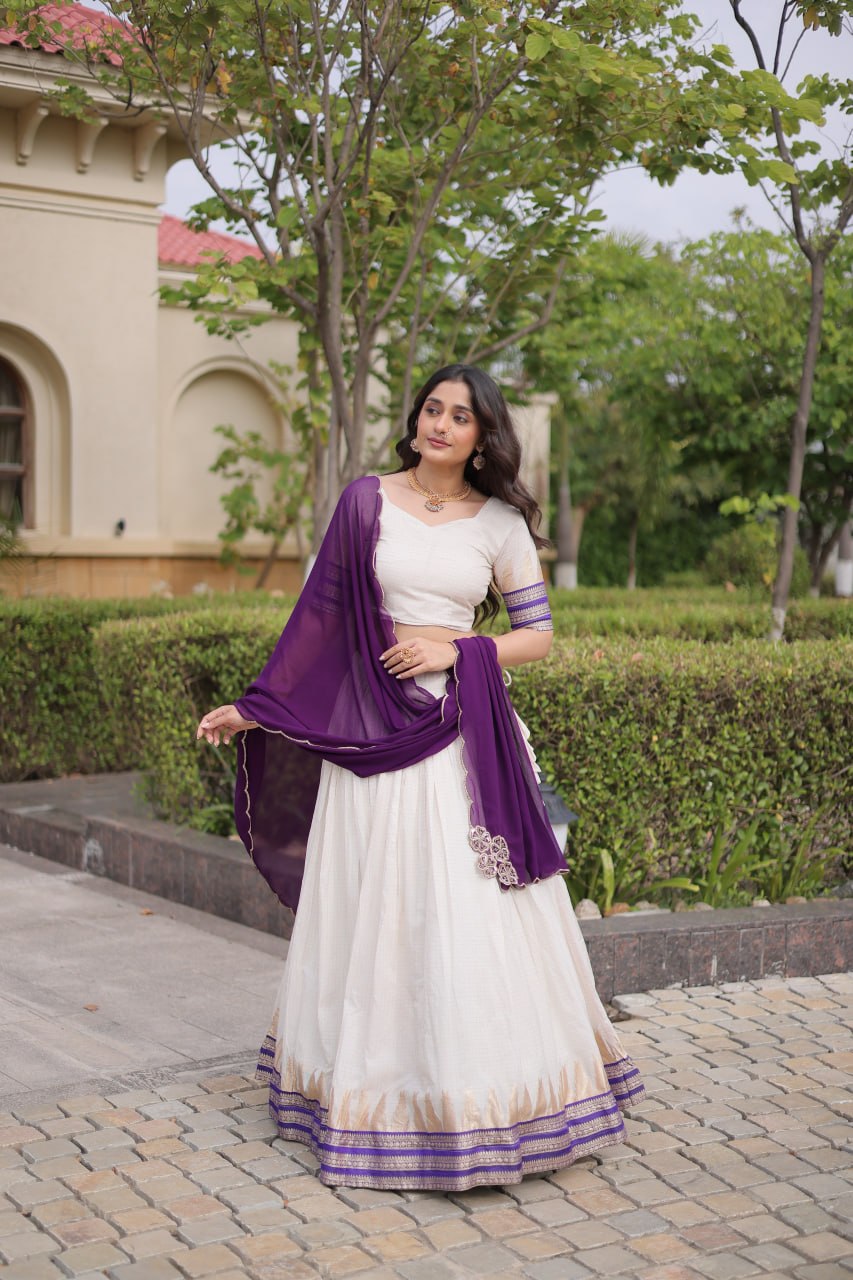 Viscose Jacquard Designer Lehenga Choli Clothsvilla