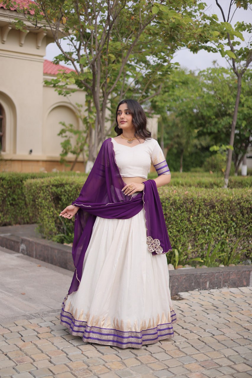 Viscose Jacquard Designer Lehenga Choli Clothsvilla