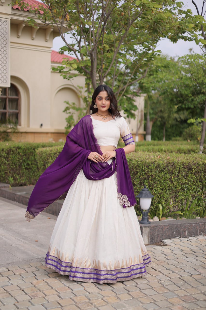 Viscose Jacquard Designer Lehenga Choli Clothsvilla