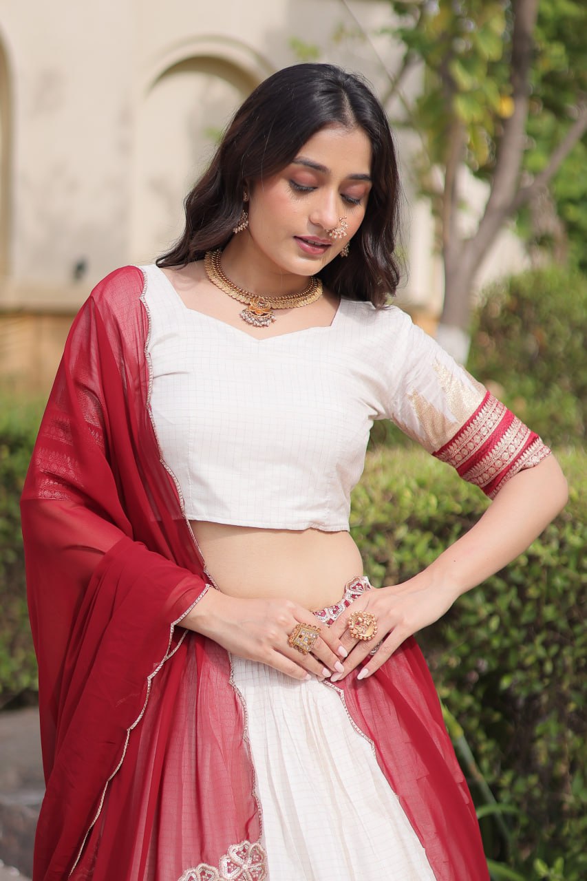 Viscose Jacquard Designer Lehenga Choli Clothsvilla