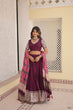 Load image into Gallery viewer, Viscose Jequard Wine Lehenga Set with Gajji Silk Dupatta ClothsVilla