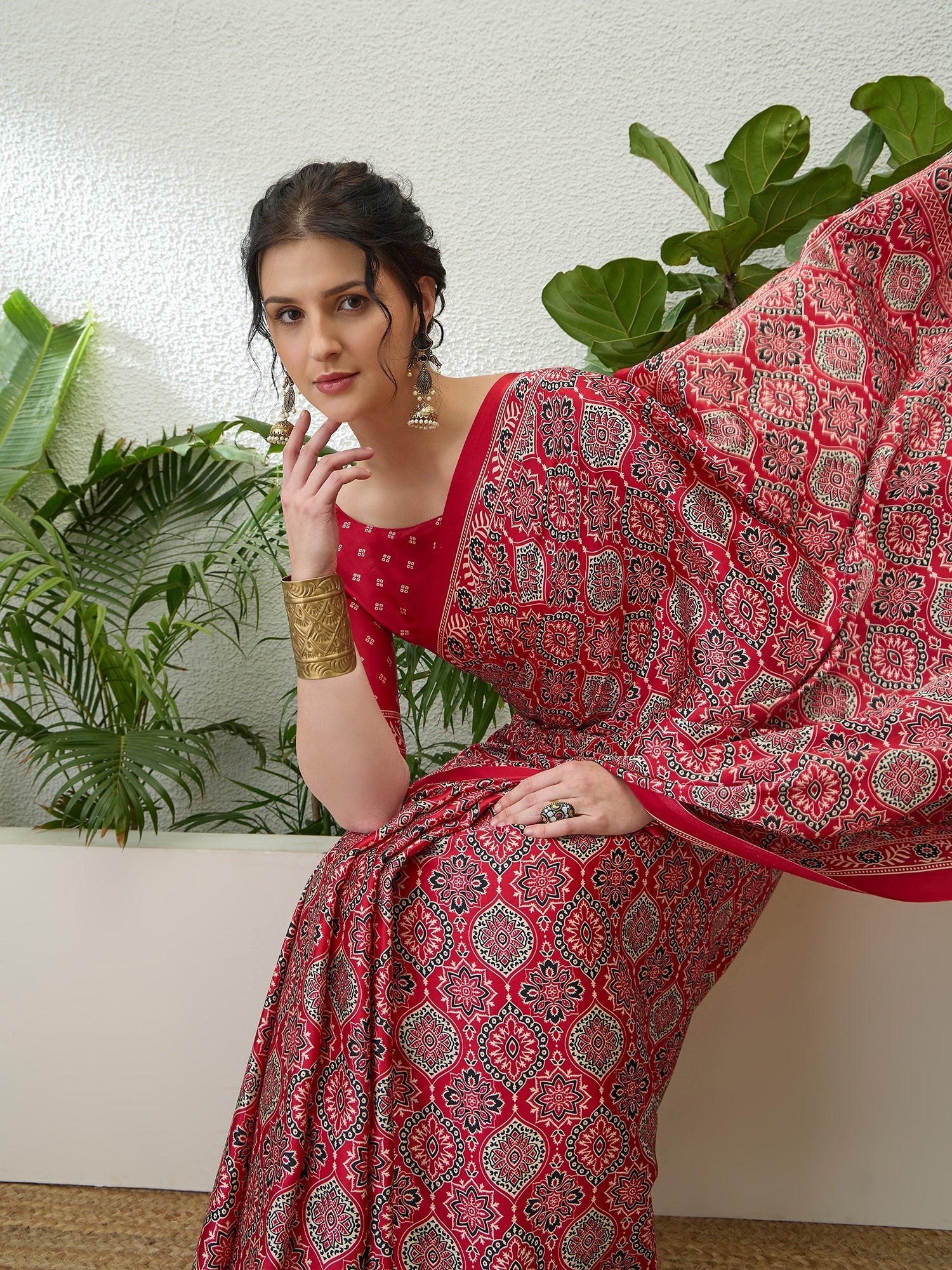 Vritara Graceful Semi Modal Saree for Ethnic Celebrations ClothsVilla