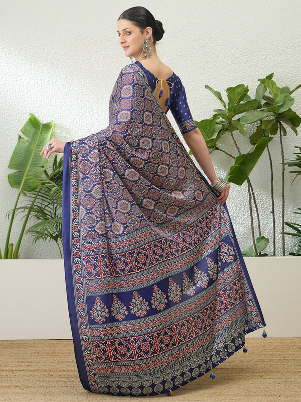 Vritara Graceful Semi Modal Saree for Ethnic Celebrations ClothsVilla