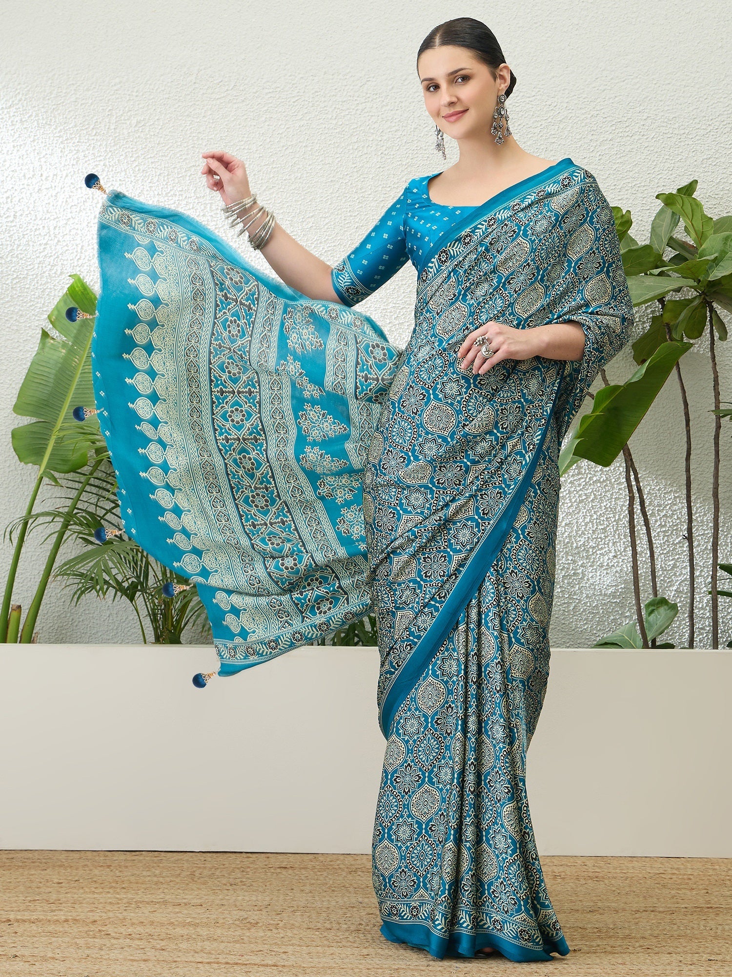 Vritara Graceful Semi Modal Saree for Ethnic Celebrations ClothsVilla