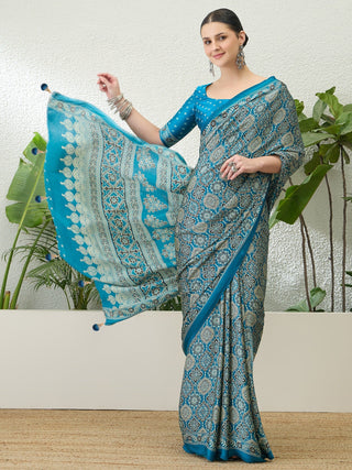 Vritara Graceful Semi Modal Saree for Ethnic Celebrations ClothsVilla