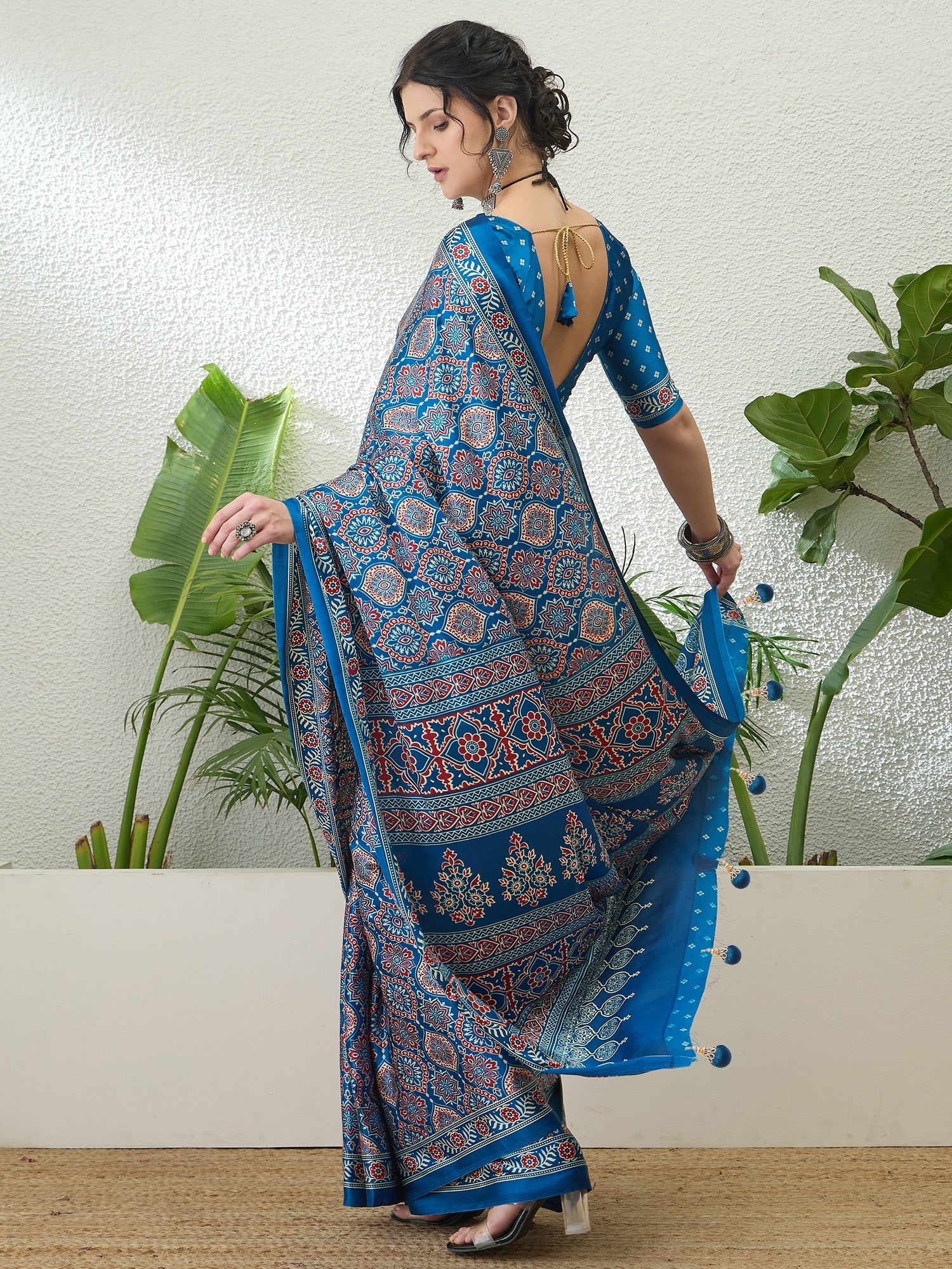 Vritara Graceful Semi Modal Saree for Ethnic Celebrations ClothsVilla