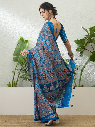 Vritara Graceful Semi Modal Saree for Ethnic Celebrations ClothsVilla
