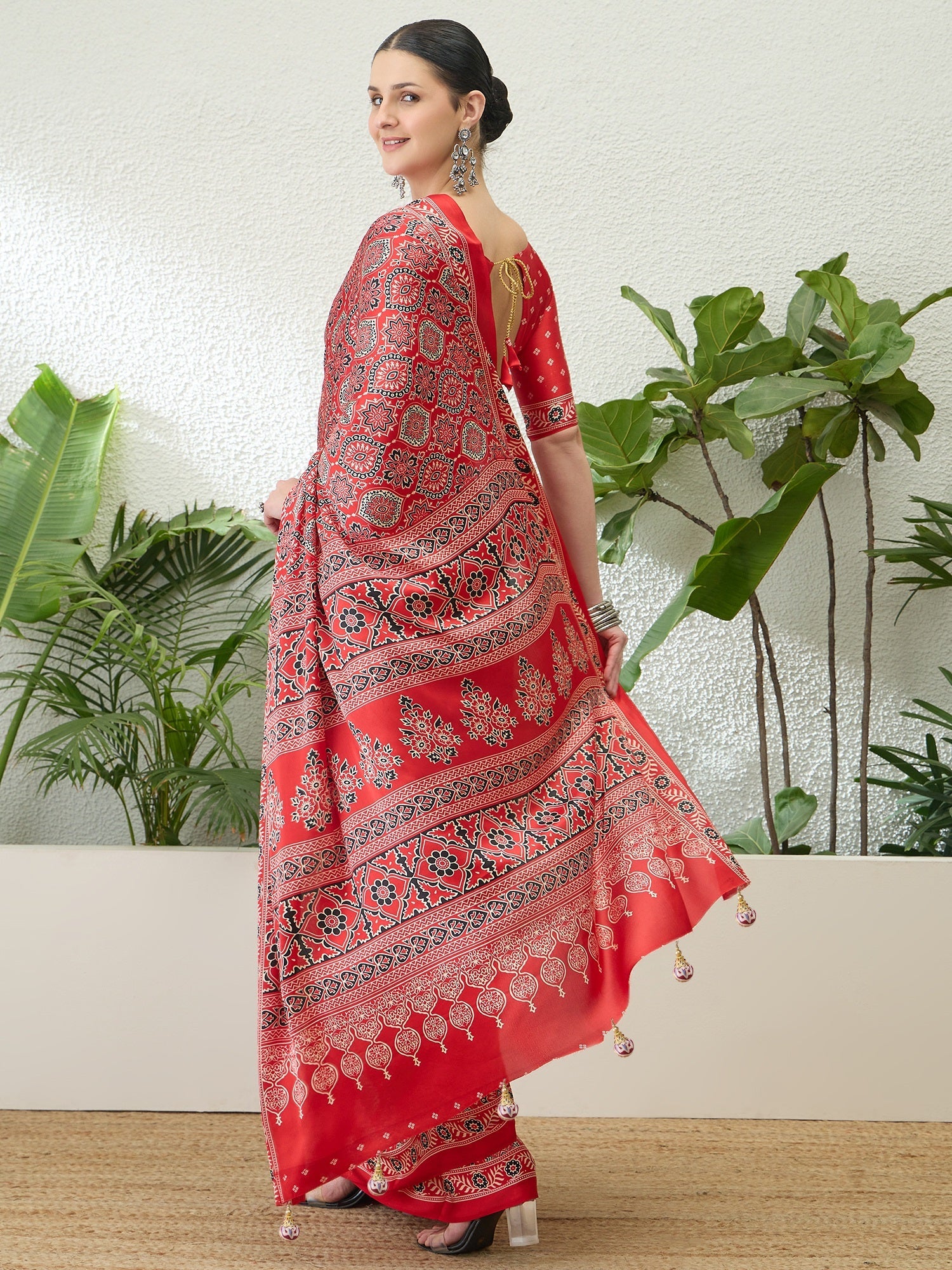 Vritara Graceful Semi Modal Saree for Ethnic Celebrations ClothsVilla
