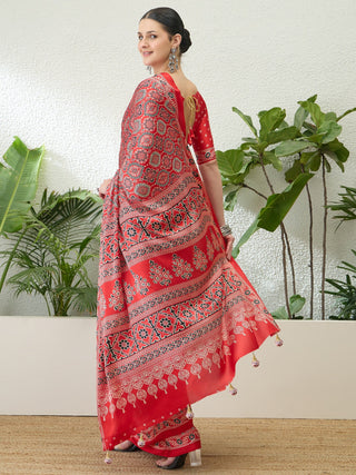 Vritara Graceful Semi Modal Saree for Ethnic Celebrations ClothsVilla