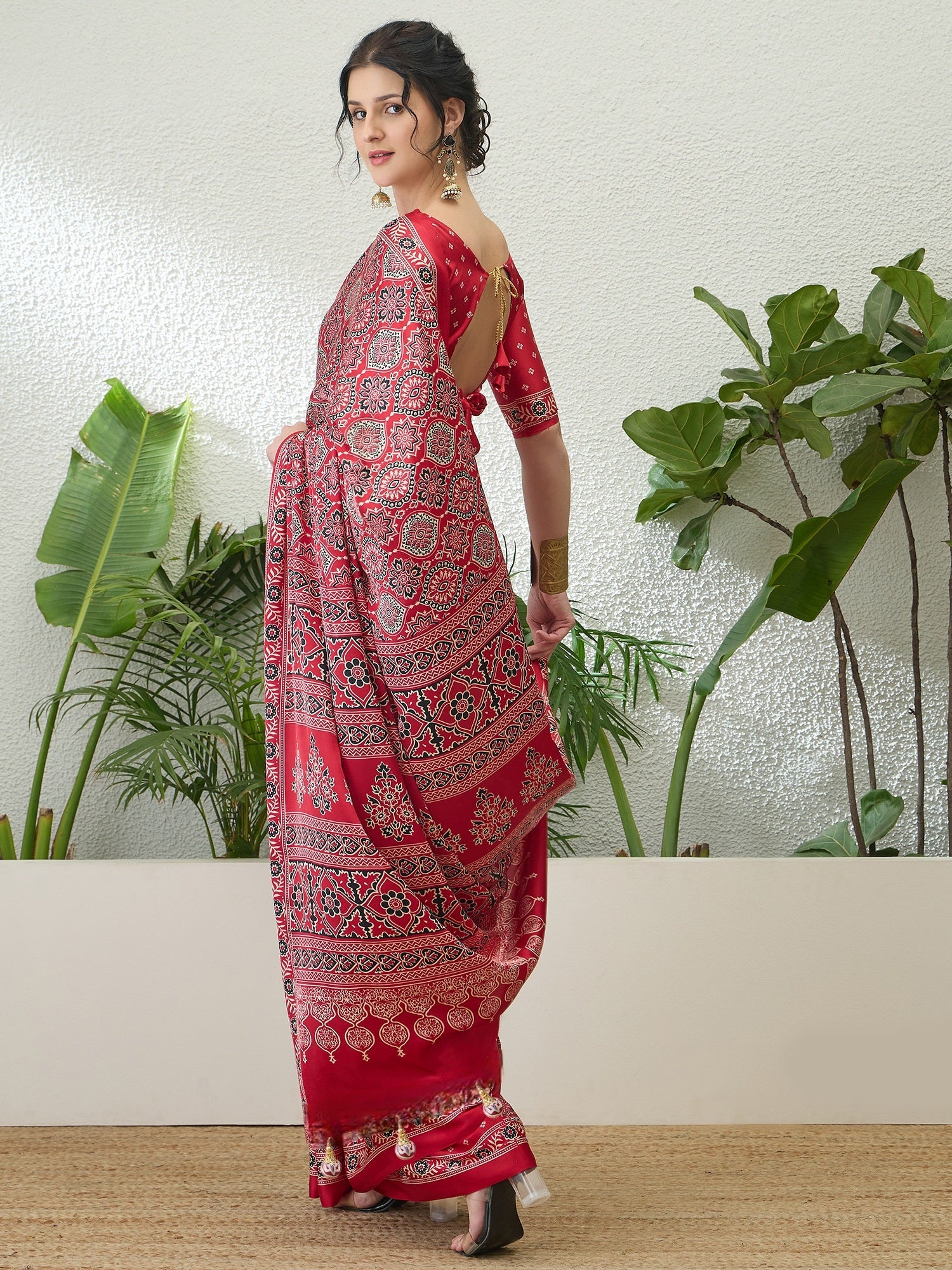 Vritara Graceful Semi Modal Saree for Ethnic Celebrations ClothsVilla