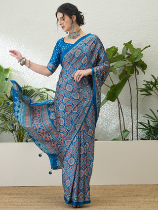 Vritara Graceful Semi Modal Saree for Ethnic Celebrations ClothsVilla